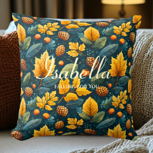 Coussin Tomber dans vos feuilles d'automne   Décor de sais