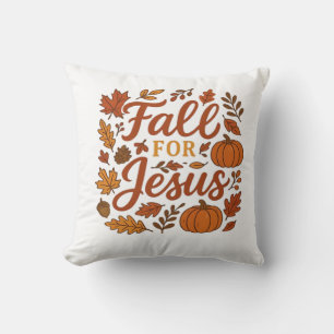 Coussin Tombez Pour Jésus Automne Citrouille Foi Chrétienn