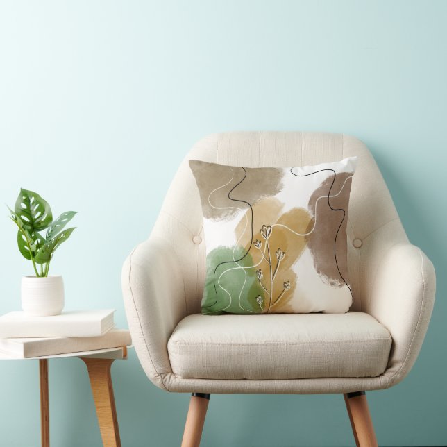 Coussin Tonalité de la Terre d'extraction botanique (Chaise)
