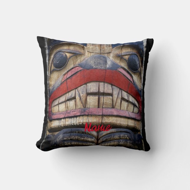 Coussin Tonnerre à visage totem (Recto)