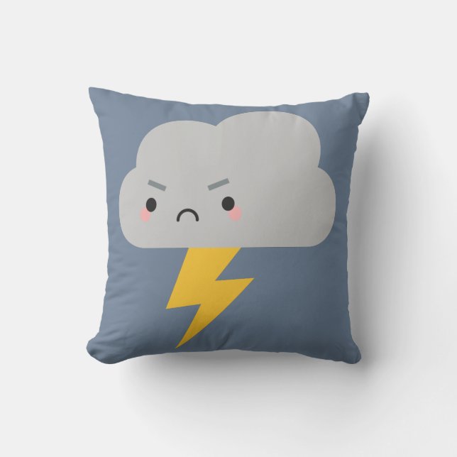 Coussin Tonnerre de Kawaii et réversible de nuage de (Recto)