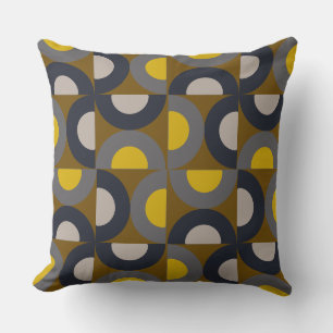 Coussin Tonnerre Moutarde Bronze Moderne du Milieu du Sièc