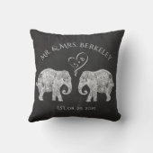 Coussin TONNES D'AMOUR | Elephant Couple personnalisé mari (Verso)