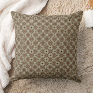 Coussin Tons Brown Et Beige Motif Répétant Géométrique