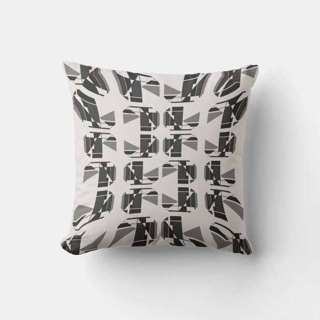 Coussin Tons de charbon de bois sur le Labyrinthe de petit (Recto)