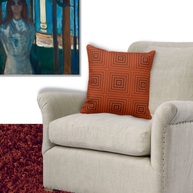 Coussin Tons De Motif De Boîte Orange - Jetez L'Oreiller (Créateur téléchargé)