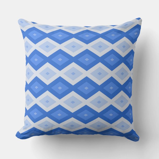 Coussin Tons de motif de diamant bleu (Recto)