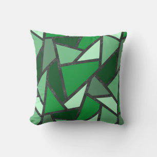 Coussin Tons de motif en vitrail vert