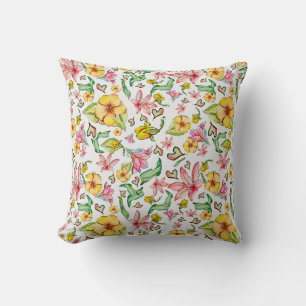 Coussin Tons d'été - Vert rose Jaune