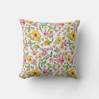 Coussin Tons d'été - Vert rose Jaune