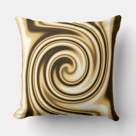 Coussin Tons dorés Style Tribal Spirale Tourbillon Flou Do (Recto)
