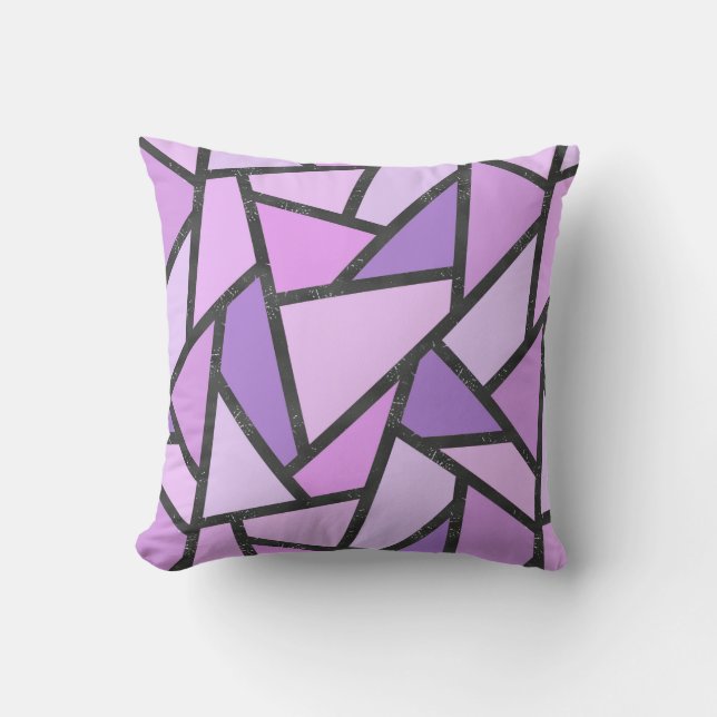 Coussin Tons du motif en vitrail lilas (Recto)