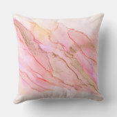 Coussin Tons roses dans les nuages d'encre avec or (Verso)