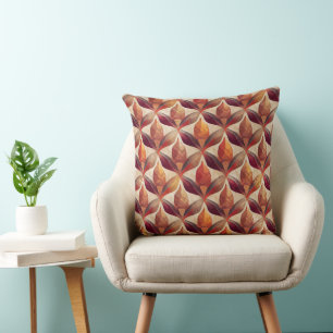 COUSSIN TONS ROUGES ET TONNES MOTIFS DE COULEUR D'EAU