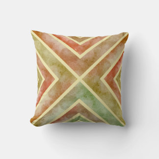 Coussin Tons terre aquarelle géométrique chevron rayures