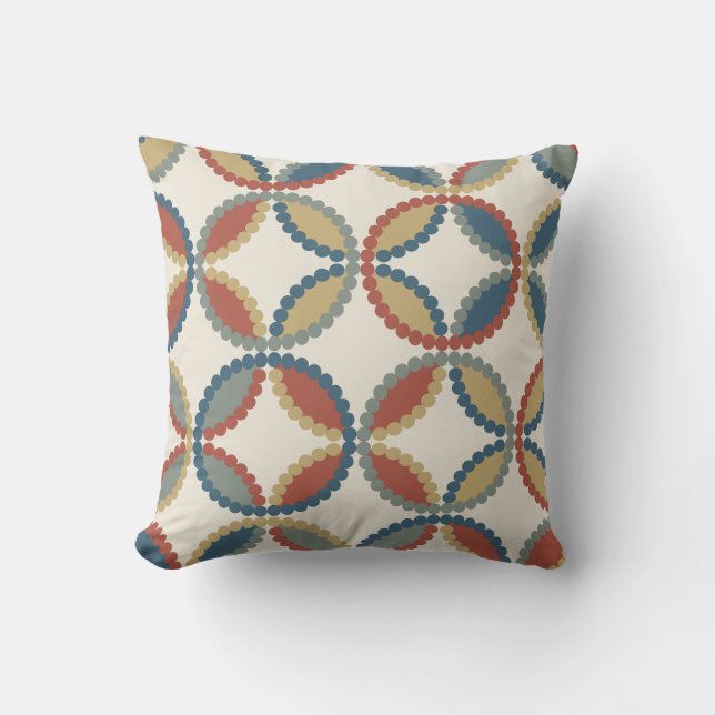 Coussin Tons Terre Couleurs Automne Cercles Fleurs Jeter P (Recto)