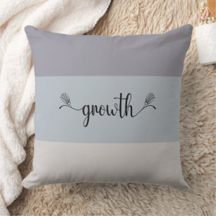 Coussin Tons Terre "Croissance" Striped Script Jeter Oreil