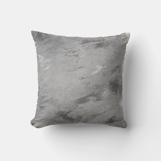 Coussin Tons Terre gris argenté marbre (Recto)