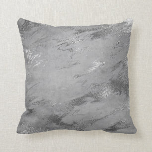 Coussin Tons Terre gris argenté marbre