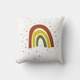 Coussin tons terre mignon arc-en-ciel et étoiles jettent l