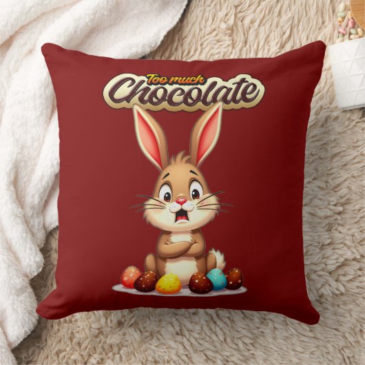 Coussin Too Much Chocolate – Funny Easter Bunny - almofada (Couverture)