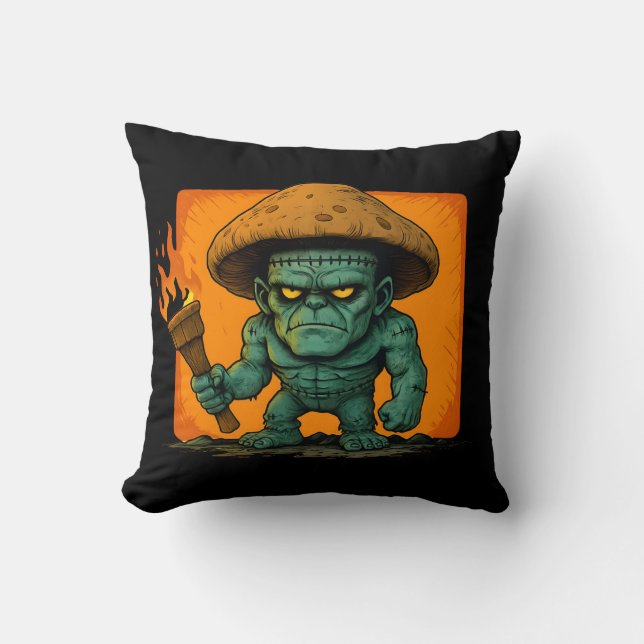 Coussin Torch & Temper – Mushroom Beast Design (Recto)