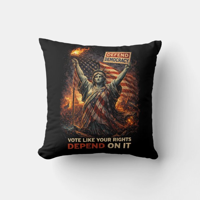 Coussin Torche de la démocratie (Recto)