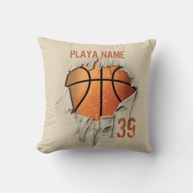 Coussin Torn Basketball Throw Pillow (Recto)