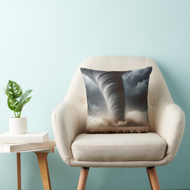 Coussin Tornade dans un champ de blé du Midwest (Chaise)