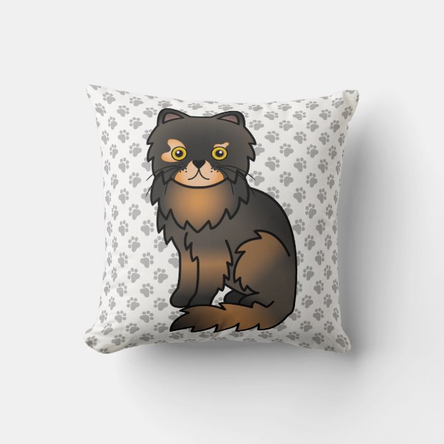 Coussin Tortie Point Persan Chat de Dessin Animé Mignon &  (Recto)