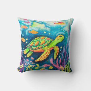 Coussin Tortue à peinture