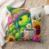 Coussin Tortue Adorable avec Tasse (Couverture)