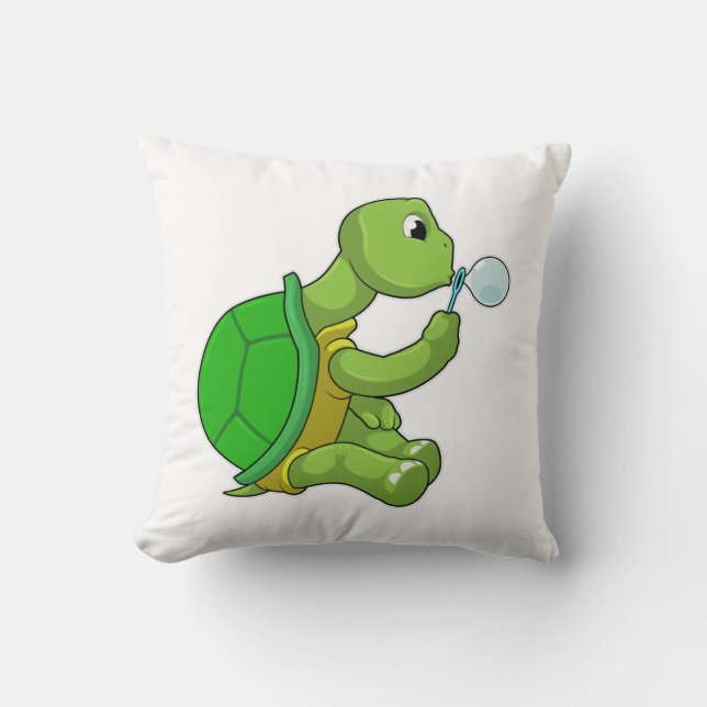 Coussin Tortue avec bulles de savon (Recto)
