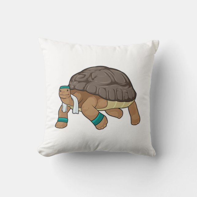 Coussin Tortue comme coureur avec serviette (Recto)