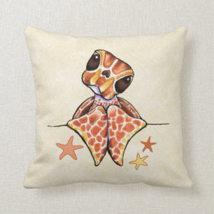 Coussin Tortue de mer Baby Brown sable de toile