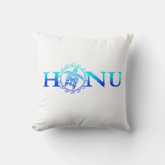 Coussin Tortue de mer de Honu d'Hawaii Océan Bleu (Recto)