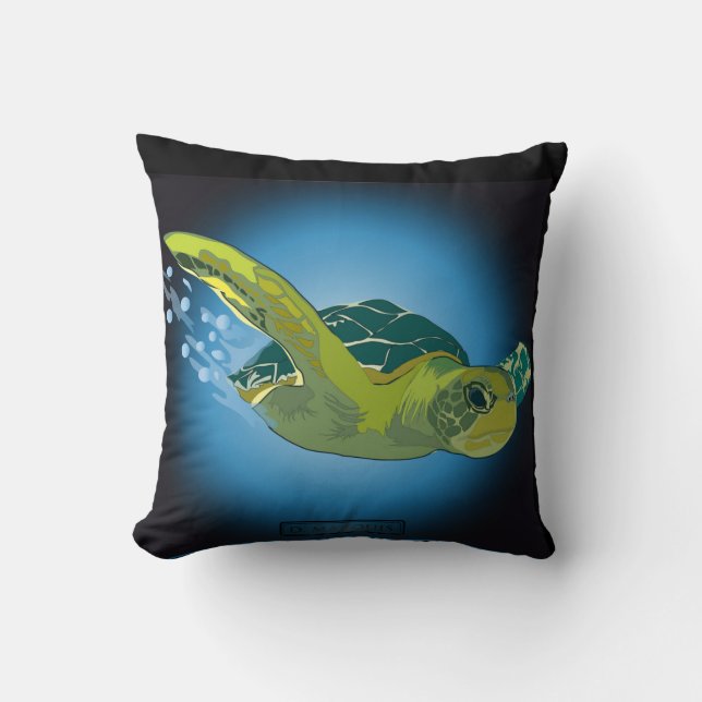 COUSSIN TORTUE DE MER FAITE SUR COMMANDE D'OREILLER DE JET (Recto)