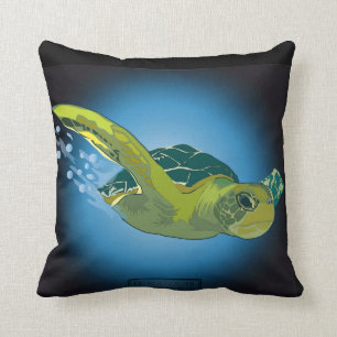 COUSSIN TORTUE DE MER FAITE SUR COMMANDE D'OREILLER DE JET