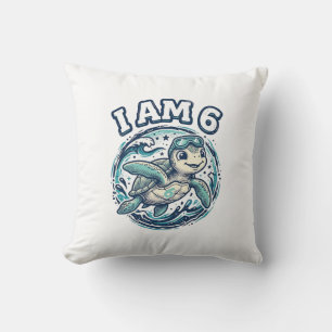 Coussin Tortue de mer mignonne Je suis un anniversaire de