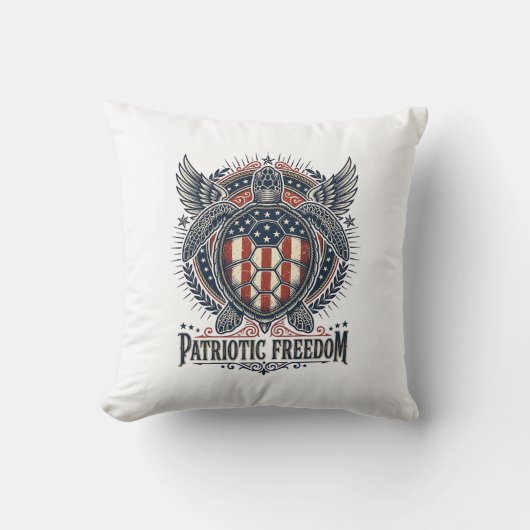 Coussin Tortue de mer patriotique (Recto)