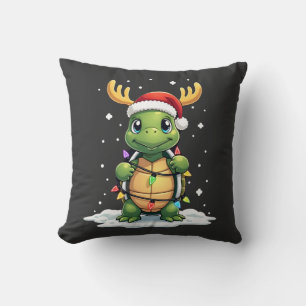 Coussin Tortue de mer Père Noël Lumières de Noël Xmas Homm