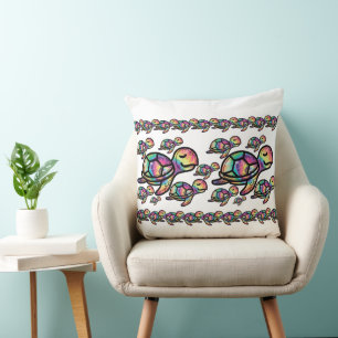 Coussin Tortue de mer Tie Dye vibrante