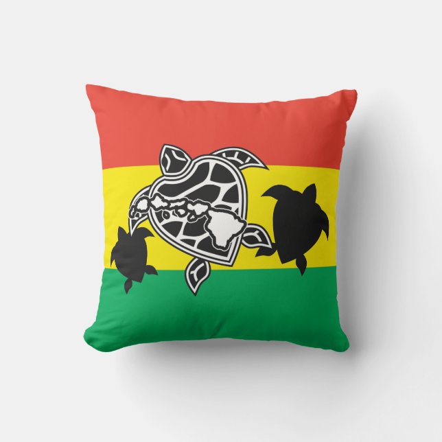 Coussin Tortue de Reggae d'Hawaii (Recto)