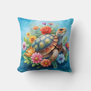 Coussin Tortue florale