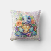 Coussin Tortue Florale Et Bubbles Baby Nursey (Recto)