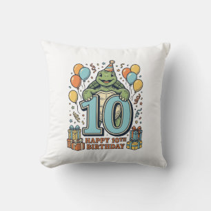 Coussin Tortue mignonne Conception de fête vintage pour 10