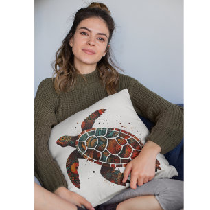 Coussin Tortue Mosaïque à Points