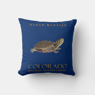 Coussin Tortue peinte de l'Ouest bébé du territoire du Col