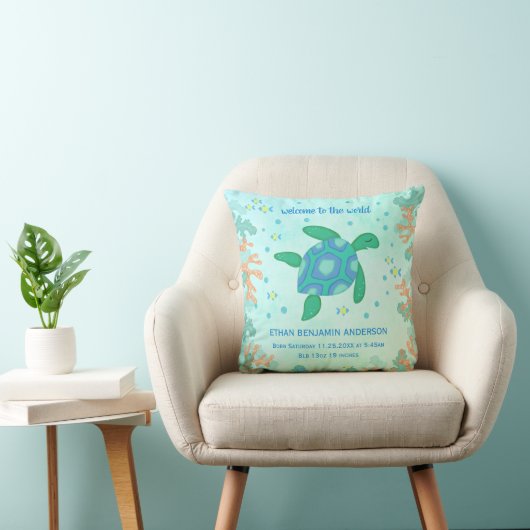 Coussin Tortue sous la mer Naissance bébé (Chaise)