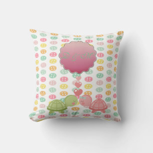 Coussin Tortues Adorables Amoureuses Sur Boutons Colorés